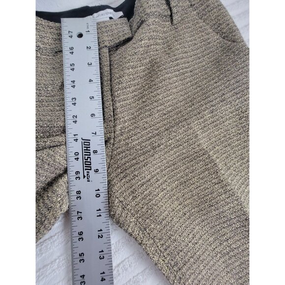 DVF Diane von Furstenberg Women Potter Gold Cropped Pants Trousers Size 10 Lined - Picture 8 of 9